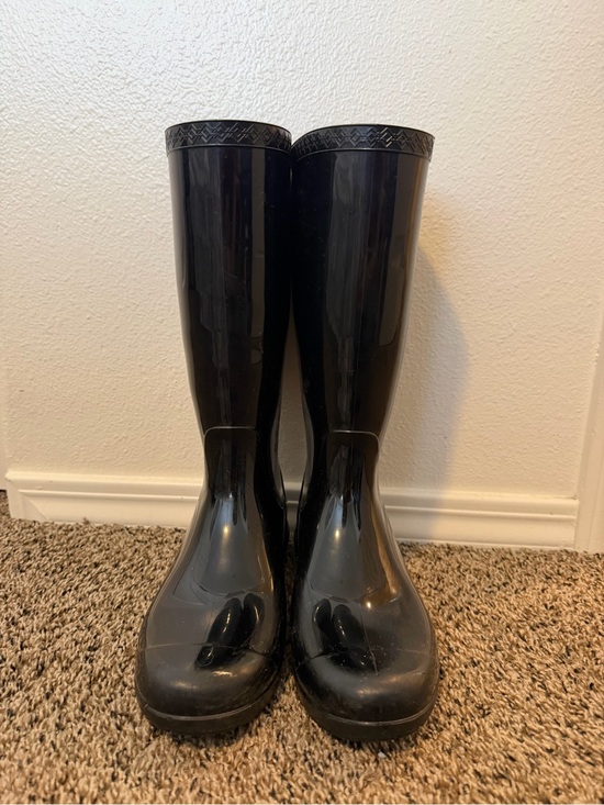 UGG Shoes - UGG Glossy Black Women's Tall Rain Boots